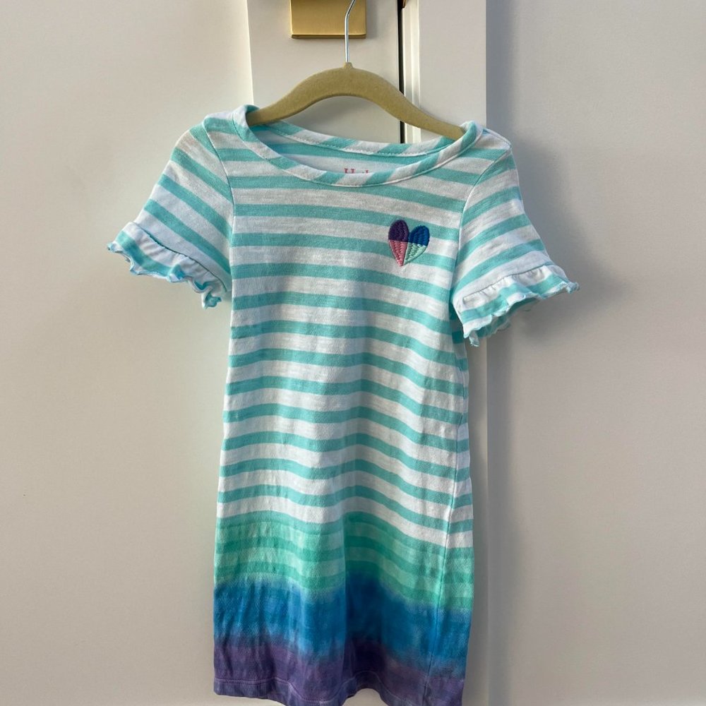 STRIPED DRESS + EMBROIDERED HEART